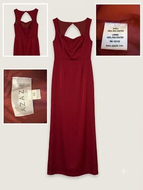 Azazie Burgundy Red Sleeveless Dress - Flori